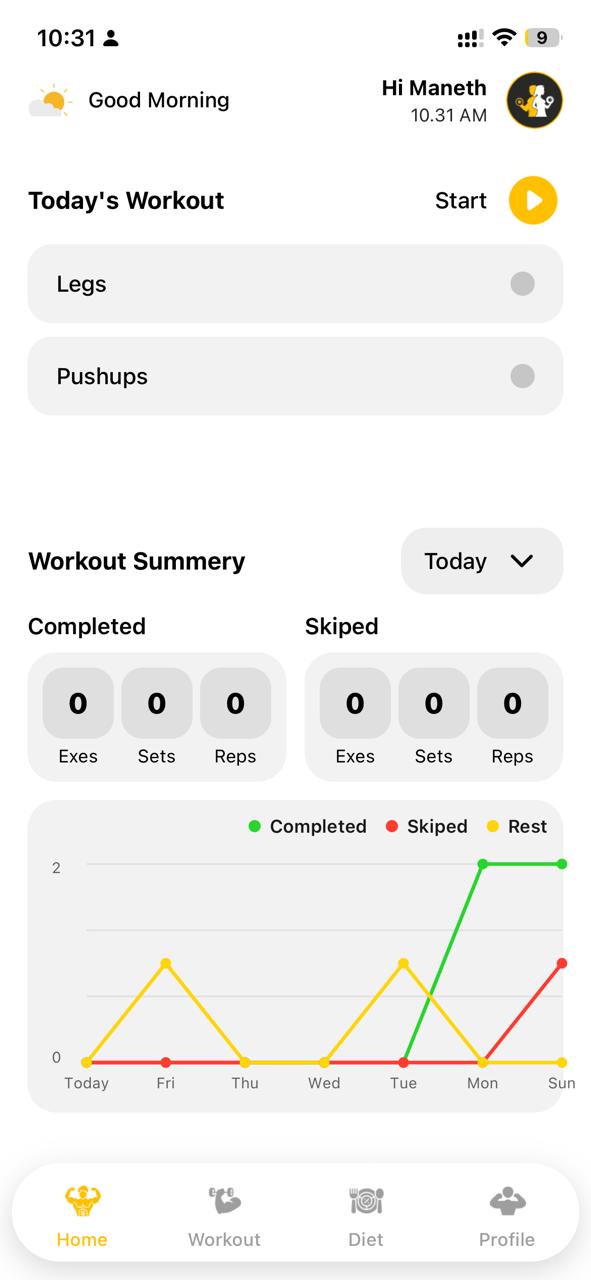 SmartFit App screenshot